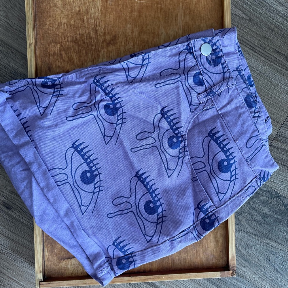 Lavender Eye Print Shorts